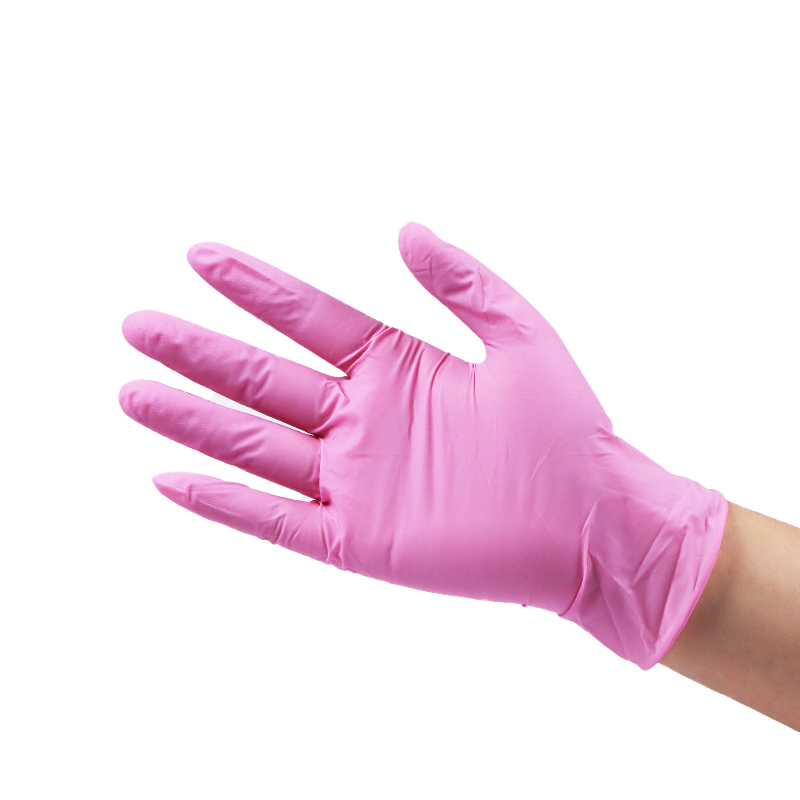 4 Mil Pink Nitrile Gloves