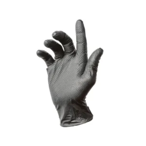8 Mil Black Industrial Diamond Textured Nitrile Gloves